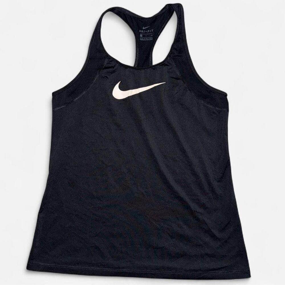 Nike Black and White Dri-Fit Racerback Athletic Tank Top; Size Small